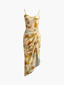 COMMENSE Asymmetrical Pleated Split Cami Dress* Cocktail & Party Dresses|Summer Dresses