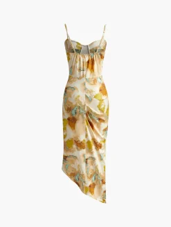 COMMENSE Asymmetrical Pleated Split Cami Dress* Cocktail & Party Dresses|Summer Dresses