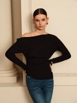 COMMENSE Asymmetrical Pleated Stretch Blouse* Blouses & Shirts|Tops