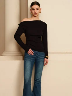 COMMENSE Asymmetrical Pleated Stretch Blouse* Blouses & Shirts|Tops