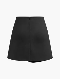 COMMENSE Asymmetrical Pleated Zipper Skirt* Skirts|Matching Sets