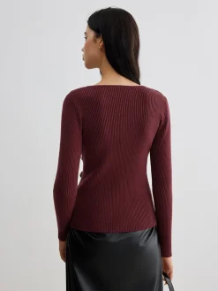 COMMENSE Asymmetrical Ribbed Slim Sweater* Sweater Tops|Sweaters & Cardigans