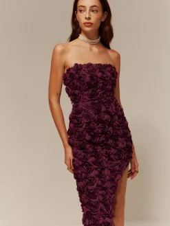 COMMENSE Asymmetrical Rosette Slim Tube Dress* Casual Dresses|Cocktail & Party Dresses
