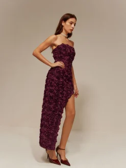 COMMENSE Asymmetrical Rosette Slim Tube Dress* Casual Dresses|Cocktail & Party Dresses