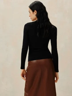 COMMENSE Asymmetrical Split Button Knit Top* Sweater Tops|Sweaters & Cardigans