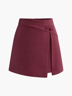 COMMENSE Asymmetrical Split Mini Skirt* Skirts|Bottoms