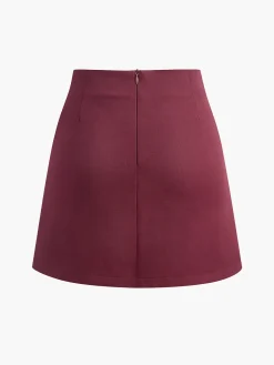 COMMENSE Asymmetrical Split Mini Skirt* Skirts|Bottoms