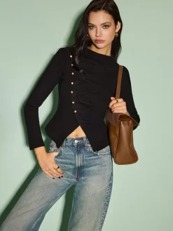 COMMENSE Asymmetrical Split Skinny Sweater* Knitwear|Tops