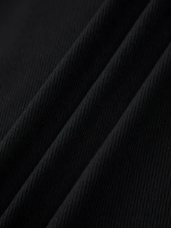 COMMENSE Asymmetrical Strap Open Back Midi Dress* Black Dresses|Sweater Dresses