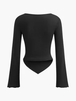 COMMENSE Asymmetrical Sweetheart Knotted Jersey Top* T-shirts|Tops