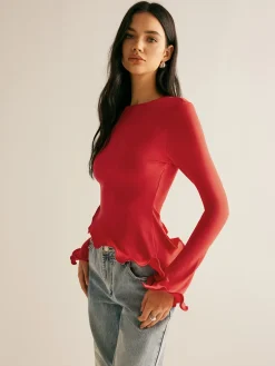 COMMENSE Asymmetrical Wave Trim Blouse* Blouses & Shirts|Tops