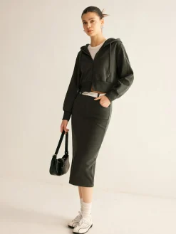 COMMENSE Athleisure Pockets Split Skirt* Skirts|Matching Sets