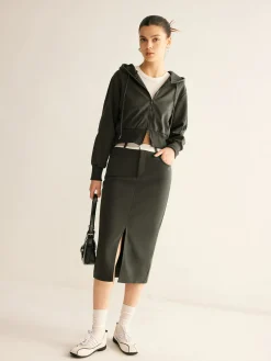 COMMENSE Athleisure Pockets Split Skirt* Skirts|Matching Sets