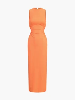 COMMENSE Back Cutout Linen Midi Dress* Casual Dresses|Vacation Dresses