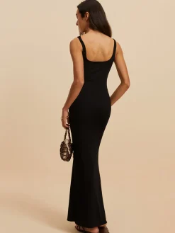 COMMENSE Backless Low Cut Long Dress* Black Dresses|Casual Dresses