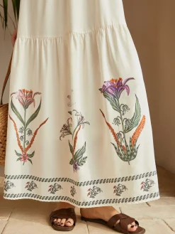 COMMENSE Backless Pleated Floral Dress* Casual Dresses|Floral Dresses