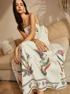 COMMENSE Backless Pleated Floral Dress* Casual Dresses|Floral Dresses