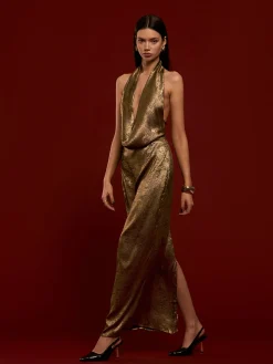 COMMENSE Backless Pleated Halter Dress* Casual Dresses|Cocktail & Party Dresses