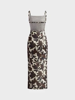 COMMENSE Backless Print Split Zipper Dress* Casual Dresses|Cocktail & Party Dresses