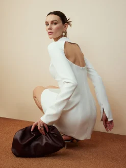 COMMENSE Backless Skinny Zipper Dress* White Dresses|Casual Dresses
