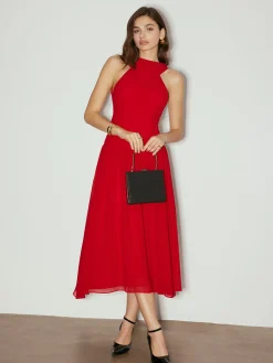 COMMENSE Backless Sleeveless Chiffon Panel Dress* Cocktail & Party Dresses|Vacation Dresses