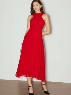 COMMENSE Backless Sleeveless Chiffon Panel Dress* Cocktail & Party Dresses|Vacation Dresses