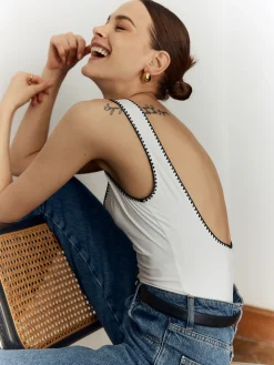 COMMENSE Backless Slim Low Cut Bodysuit* Bodysuits|Bodysuits