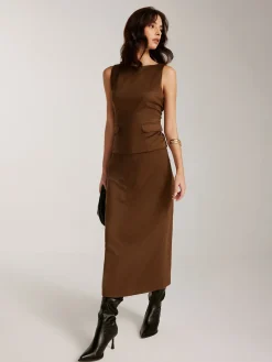 COMMENSE Back-Zipper Suede Tank Blouse* Blouses & Shirts|Tank Tops & Camis