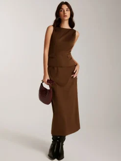 COMMENSE Back-Zipper Suede Tank Blouse* Blouses & Shirts|Tank Tops & Camis