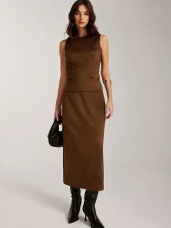 COMMENSE Back-Zipper Suede Tank Blouse* Blouses & Shirts|Tank Tops & Camis