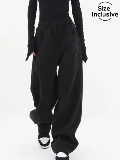 COMMENSE Baggy Solid Wide Leg Pants* Wide Leg|Pants