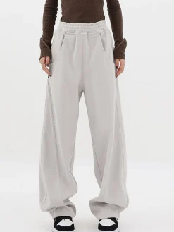 COMMENSE Baggy Solid Wide Leg Pants* Wide Leg|Pants