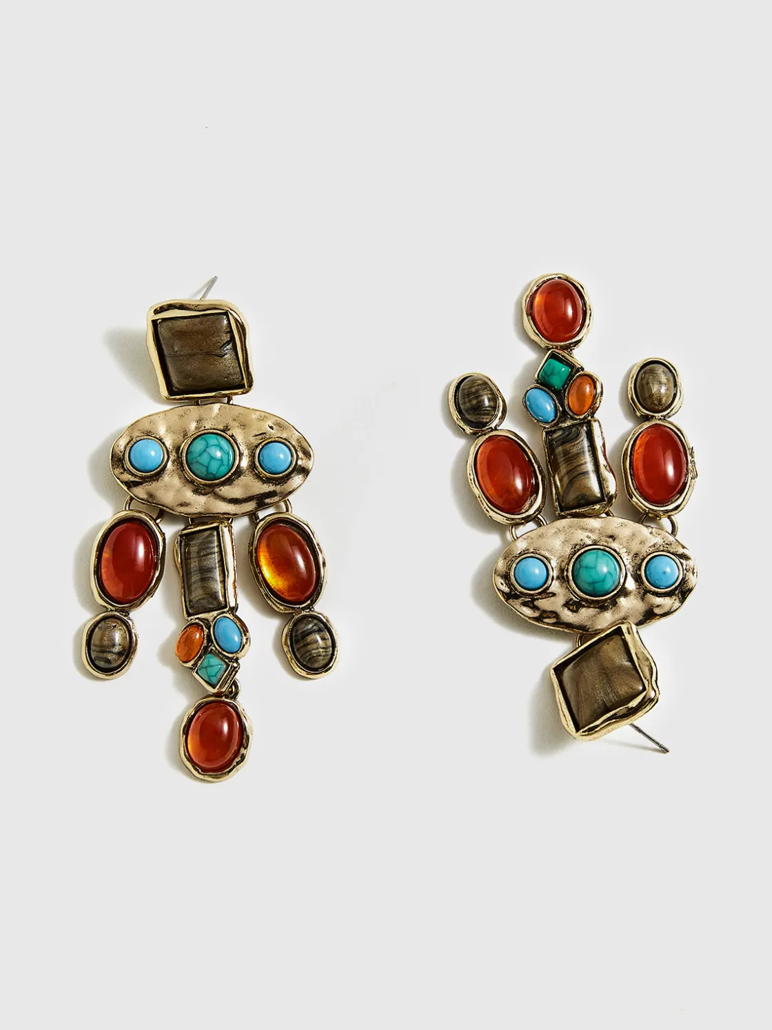 COMMENSE Baroque Colorful Gemstones Pendant Earrings* Earrings|Accessories