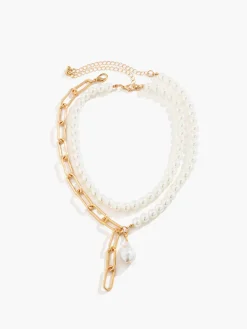 COMMENSE Baroque Pearl Beaded Chain Necklace* Necklaces|Accessories