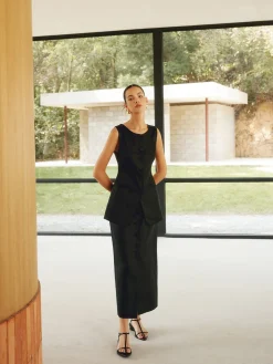 COMMENSE Basic Linen Blends Solid Vest* Outerwear|Vests
