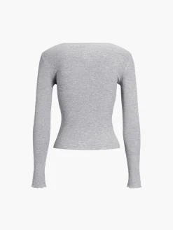 COMMENSE Basic Piping Long Sleeve Top* Sweater Tops|T-shirts