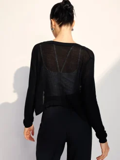 COMMENSE Bat Sleeve Hollow Cardigan* Cardigans|Sweaters & Cardigans
