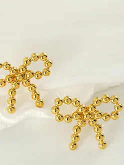 COMMENSE Beaded Bow Earrings* Earrings|Accessories