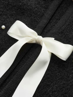 COMMENSE Beaded Decor Bow Knit Top* Sweater Tops|Sweaters & Cardigans