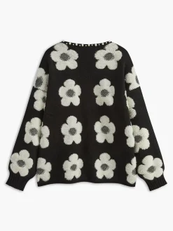 COMMENSE Beaded Trim Floral Cardigan* Cardigans|Sweaters & Cardigans