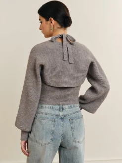 COMMENSE Bee Sleeve Halter Sweater Co-ords* Sweater Tops|Sweaters & Cardigans