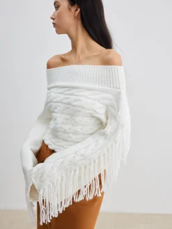 COMMENSE Beheme Off-Shoulder Tassel Sweater* Sweater Tops|Sweaters & Cardigans