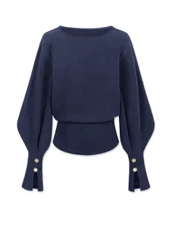 COMMENSE Bell Sleeve Cinched Sweatshirt* Sweatshirts & Hoodies|Tops