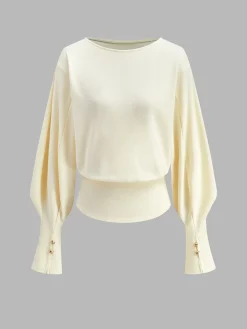 COMMENSE Bell Sleeve Cinched Sweatshirt* Sweatshirts & Hoodies|Tops