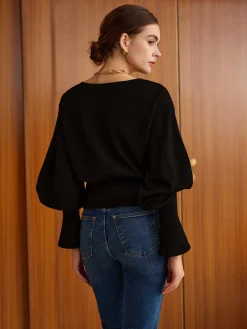 COMMENSE Bell Sleeve Cinched Sweatshirt* Sweatshirts & Hoodies|Tops