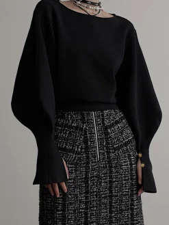 COMMENSE Bell Sleeve Cinched Sweatshirt* Sweatshirts & Hoodies|Tops