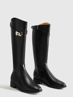 COMMENSE Belted Knee-High Knight Boots* Shoes|Accessories
