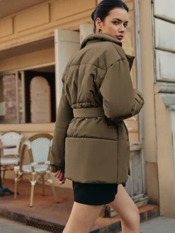 COMMENSE Belted Lapel Cozy Winter Coat* Outerwear|Coats