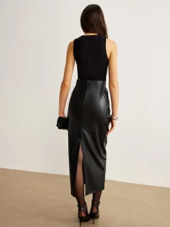 COMMENSE Belted Panel Tank Dress* Black Dresses|Cocktail & Party Dresses