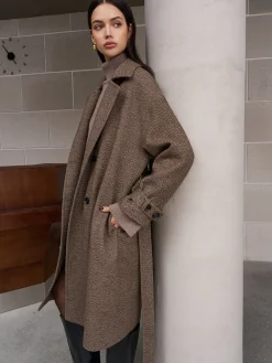 COMMENSE Belted Pockets Long Wool Coat* Outerwear|Coats